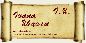 Ivana Ubavin vizit kartica